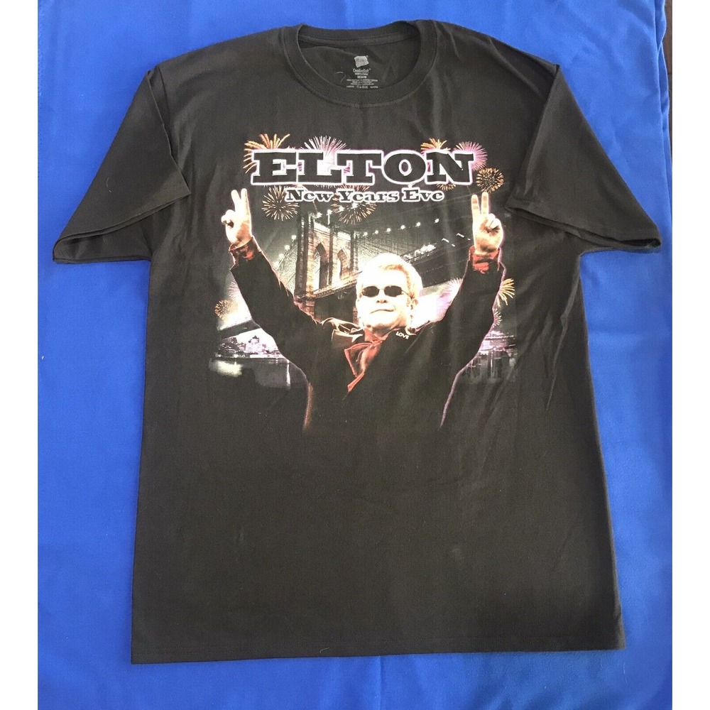 Elton John Concert T Shirt NYE New Years Eve New York 2014 Brooklyn NWOT Sz Med
